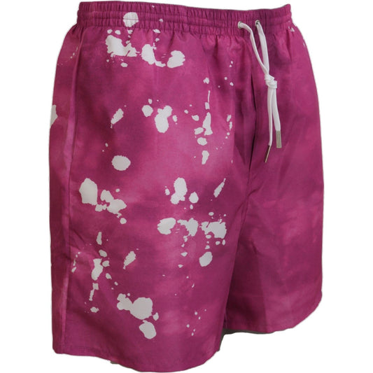 Dsquared² Pink Tie Dye Logo Men Beachwear Shorts Swimwear BIK1652 - 48