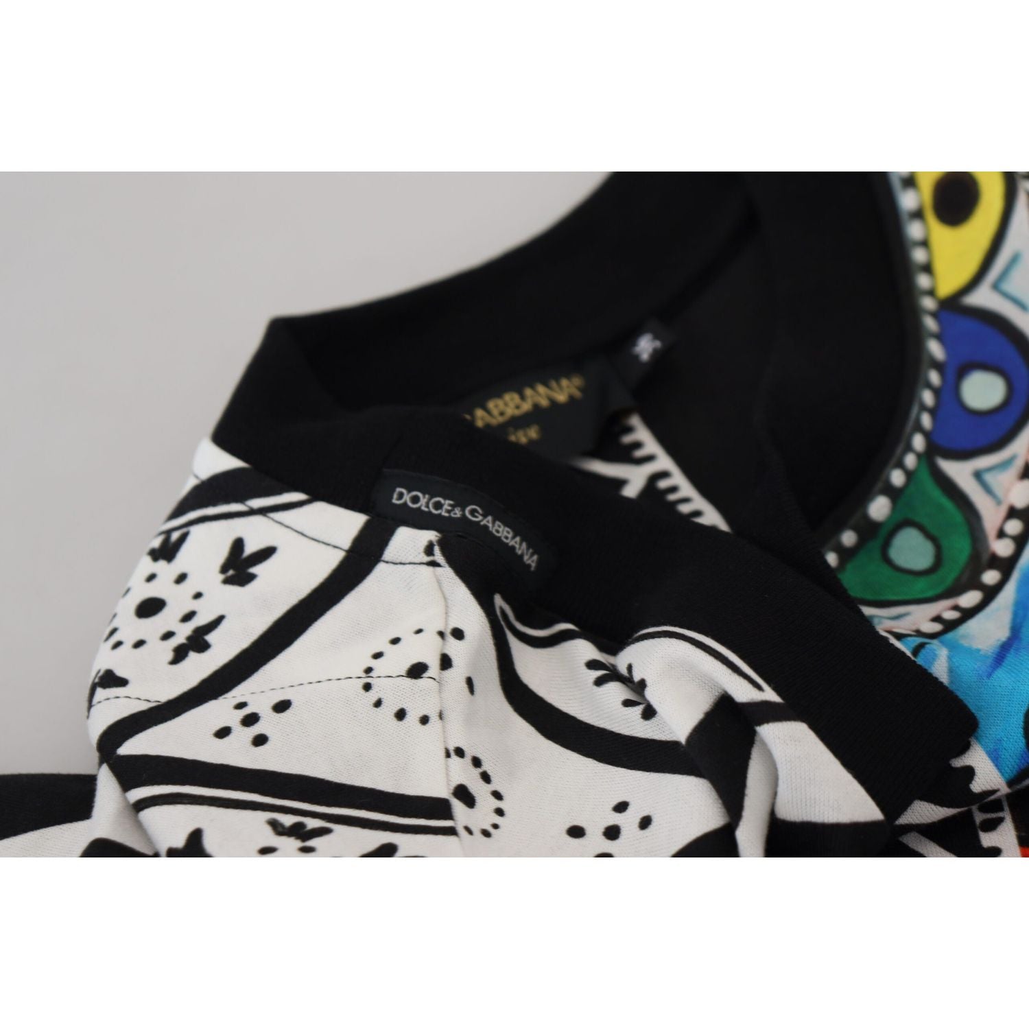 تي شيرت كاجوال أنيق من القطن متعدد الألوان من دولتشي آند غابانا