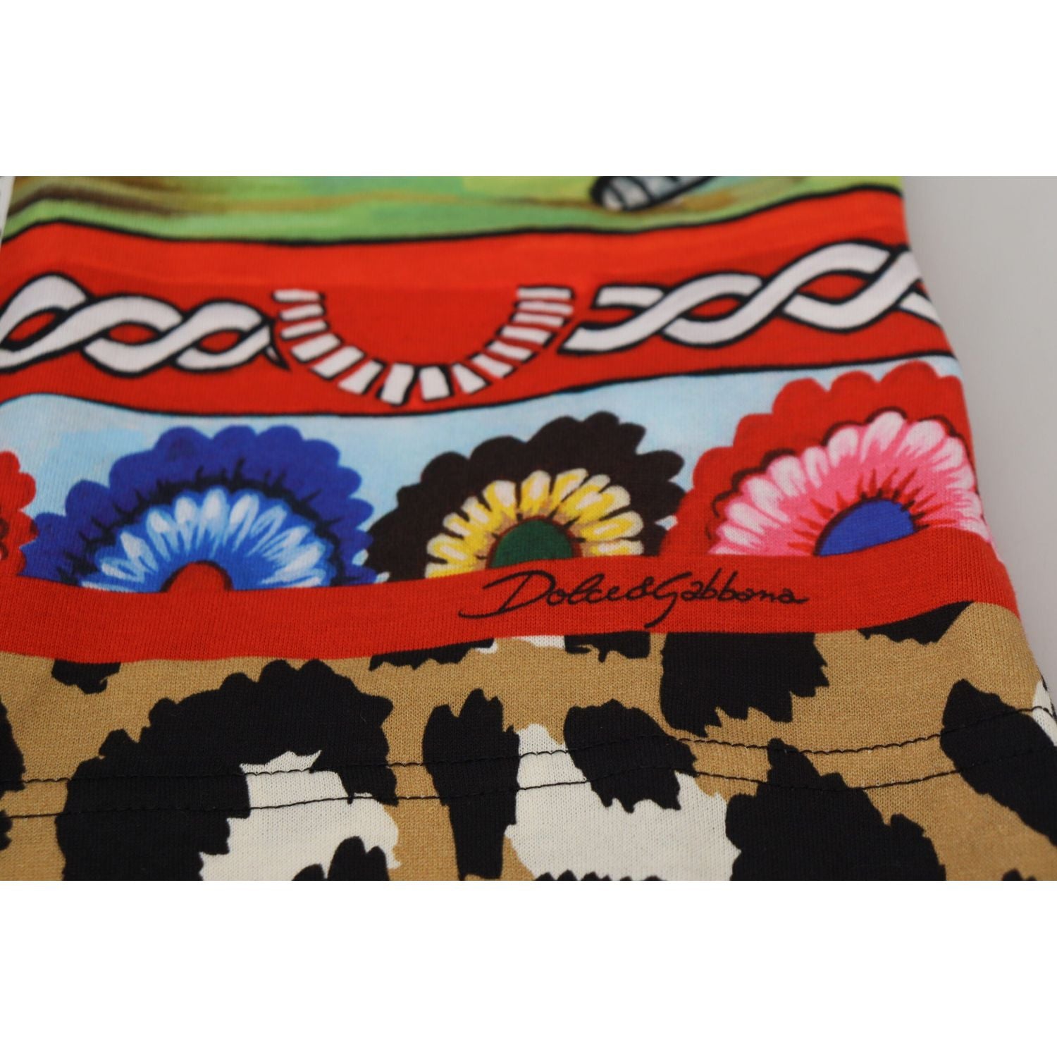 تي شيرت كاجوال أنيق من القطن متعدد الألوان من دولتشي آند غابانا