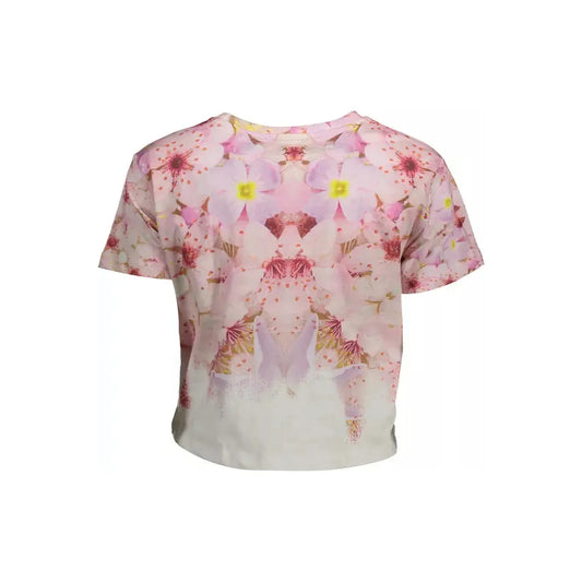 Desigual Chic Pink Embroidered Cotton Tee DE-11514-M-FBB-203