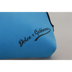 Dolce & Gabbana Blue Logo Print Hand Pouch Leopard Print Toiletry Bag BAG1076