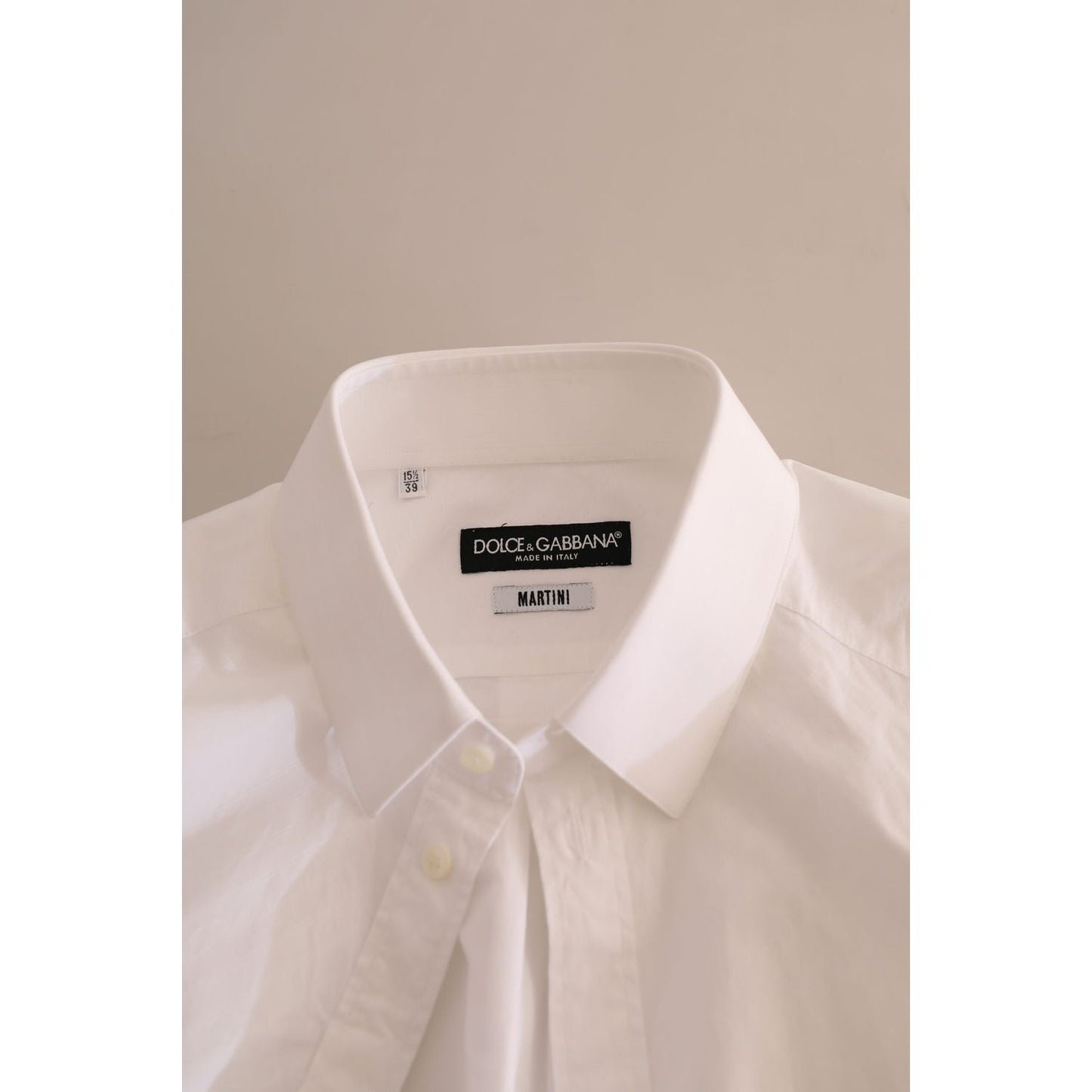Dolce & Gabbana White MARTINI Cotton Dress Formal Shirt