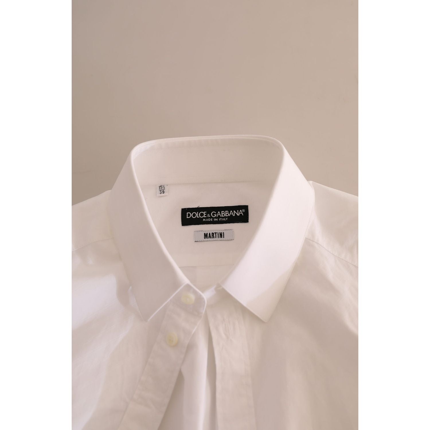 Dolce & Gabbana White MARTINI Cotton Dress Formal Shirt