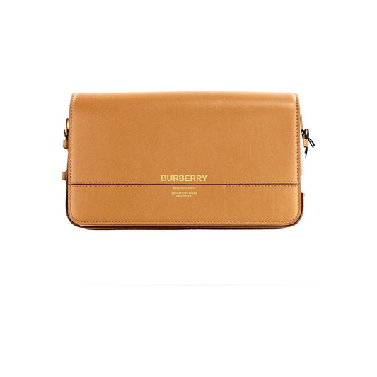 Burberry Grace Small Nutmeg Smooth Leather Flap Crossbody Clutch Handbag Purse 33147