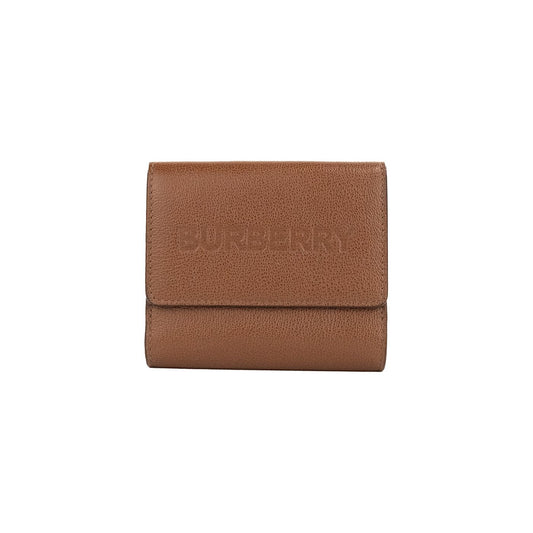 Burberry Luna Tan Grained Leather Small Coin Pouch Snap Wallet 44397
