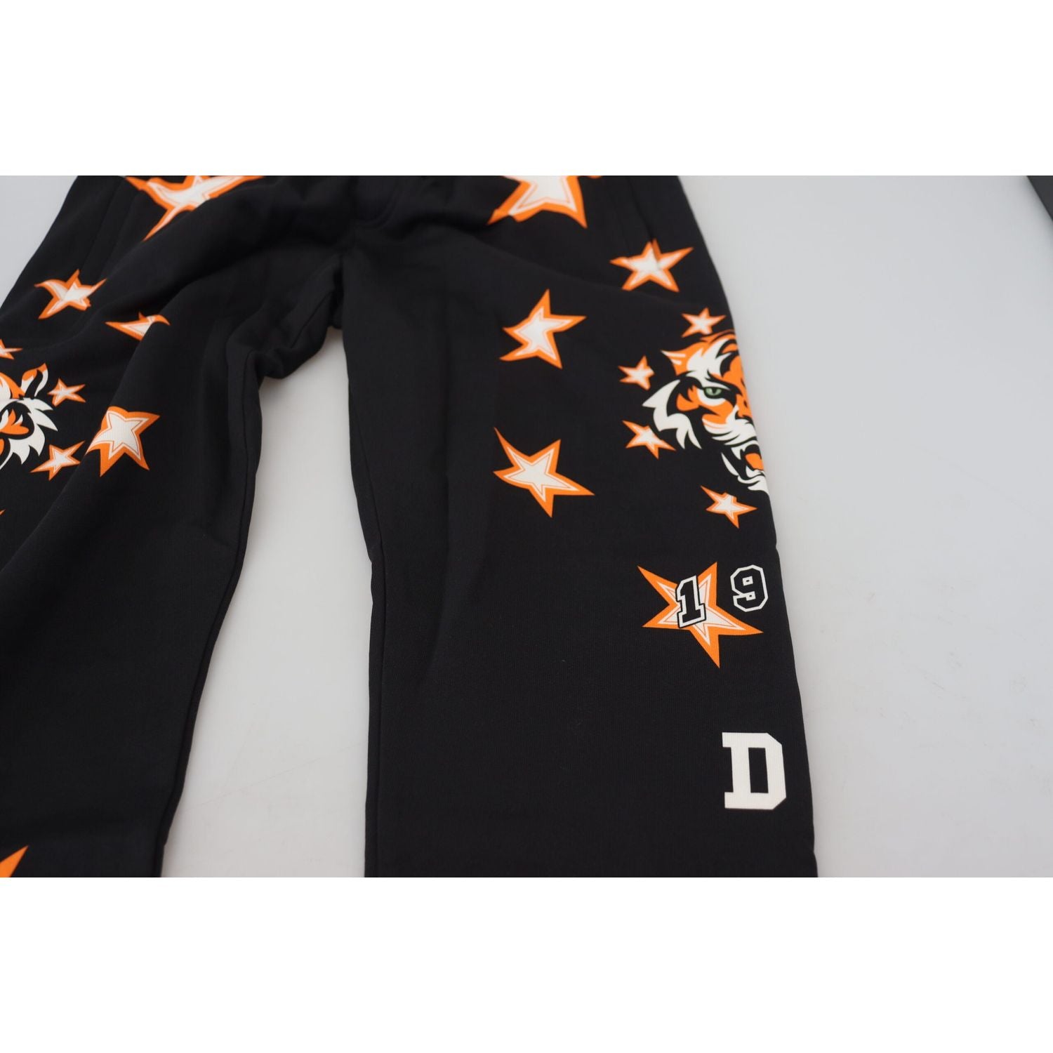 Dolce & Gabbana Black Orange Star Trousers Sport Pants