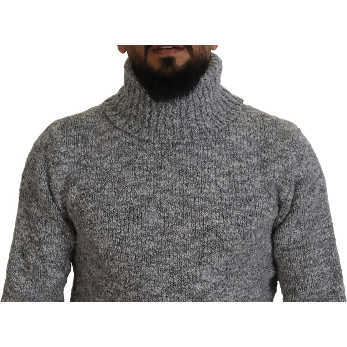 Dolce & Gabbana Gray Wool Knit Turtleneck Pullover Sweater TSH83880- 44