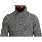 Dolce & Gabbana Gray Wool Knit Turtleneck Pullover Sweater TSH83880- 44