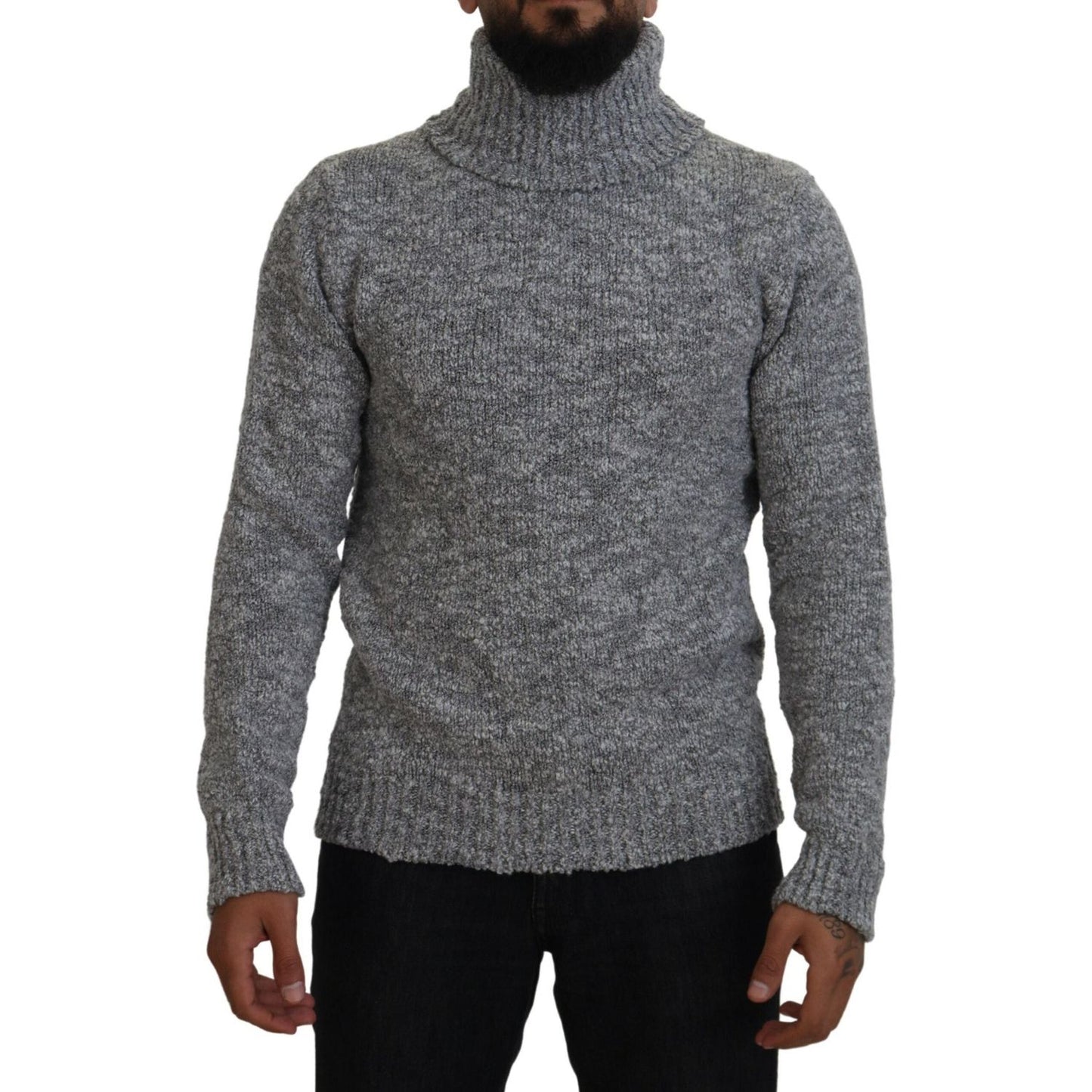 Dolce & Gabbana Gray Wool Knit Turtleneck Pullover Sweater TSH83880- 44