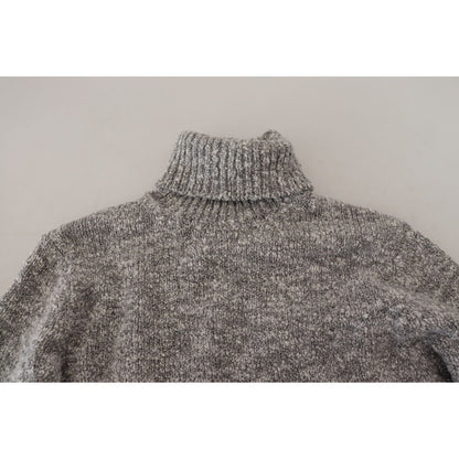 Dolce & Gabbana Gray Wool Knit Turtleneck Pullover Sweater