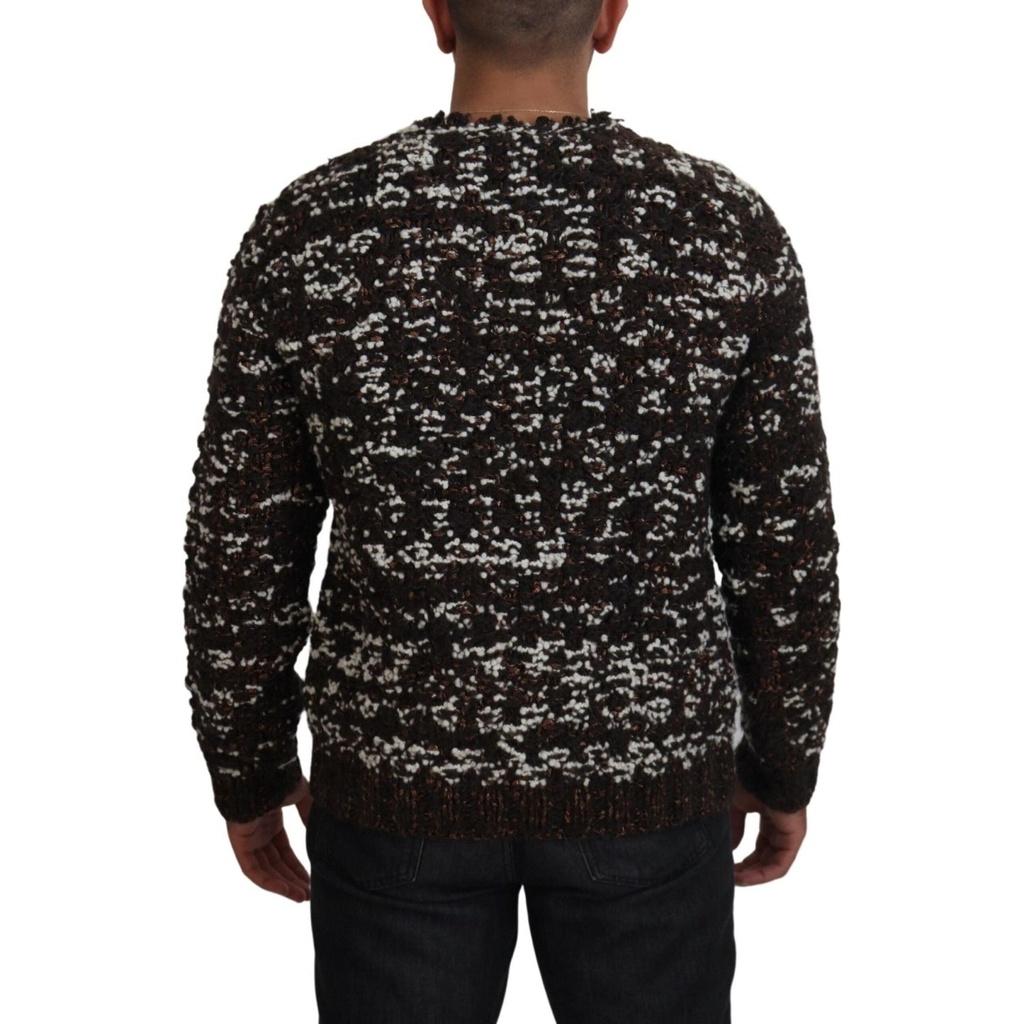 Dolce & Gabbana Brown Knitted Wool Fatto A Mano Sweater