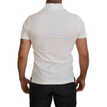 Dolce & Gabbana White Cotton Logo Short Sleeve Polo T-shirt TSH83932-44