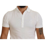 Dolce & Gabbana White Cotton Logo Short Sleeve Polo T-shirt TSH83932-44