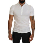 Dolce & Gabbana White Cotton Logo Short Sleeve Polo T-shirt TSH83932-44