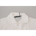 Dolce & Gabbana White Cotton Logo Short Sleeve Polo T-shirt TSH83932-44