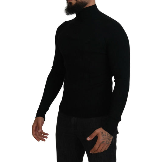 Dolce & Gabbana Black Half Zip Turtleneck Pullover Sweater TSH83954- 42