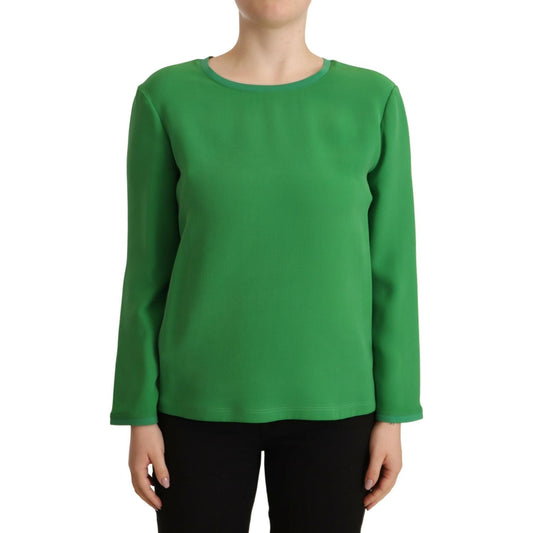 Armani Green Silk Long Sleeves Round Neck Sweater TSH7210-42