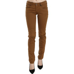 PLEIN SUD Brown Cotton Mid Waist Skinny Slim Fit Denim Jeans PAN70664-27