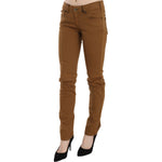 PLEIN SUD Brown Cotton Mid Waist Skinny Slim Fit Denim Jeans PAN70664-27
