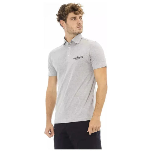 Baldinini Trend Gray Cotton Men Polo BA-23743-3XL