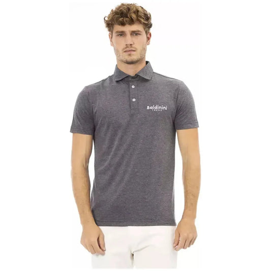 Baldinini Trend Gray Cotton Men Polo Shirt BA-23742-XXL