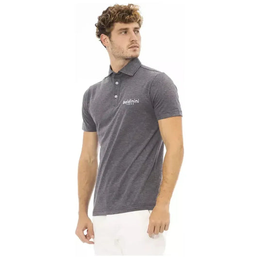 Baldinini Trend Gray Cotton Men Polo Shirt BA-23742-XXL