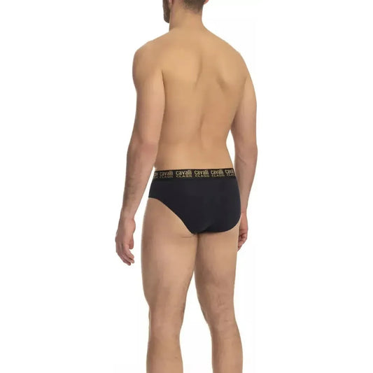 Cavalli Class Blue Cotton Men's Brief Pair CA-23763-M