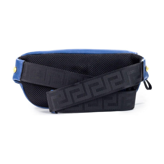 Versace Small Navy Calf Leather Medusa Pendant Fanny Waist Pack Belt Bag 84564