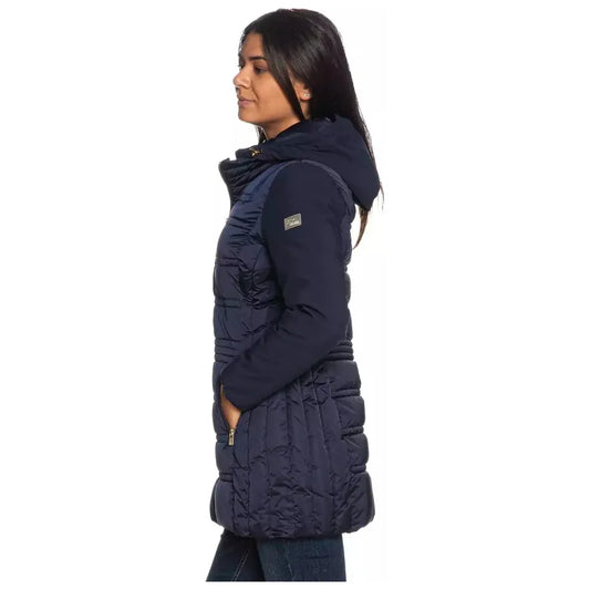 Yes Zee Blue Polyester Women's Jacket YE-11208-XS
