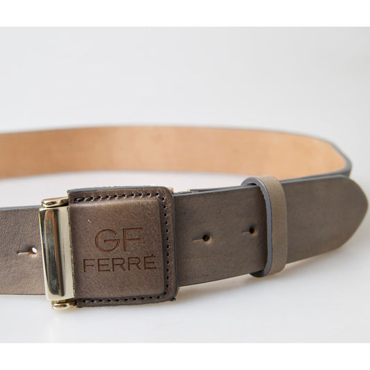 GF Ferre Brown Leather Fashion Logo Buckle Waist Belt WMB280-100