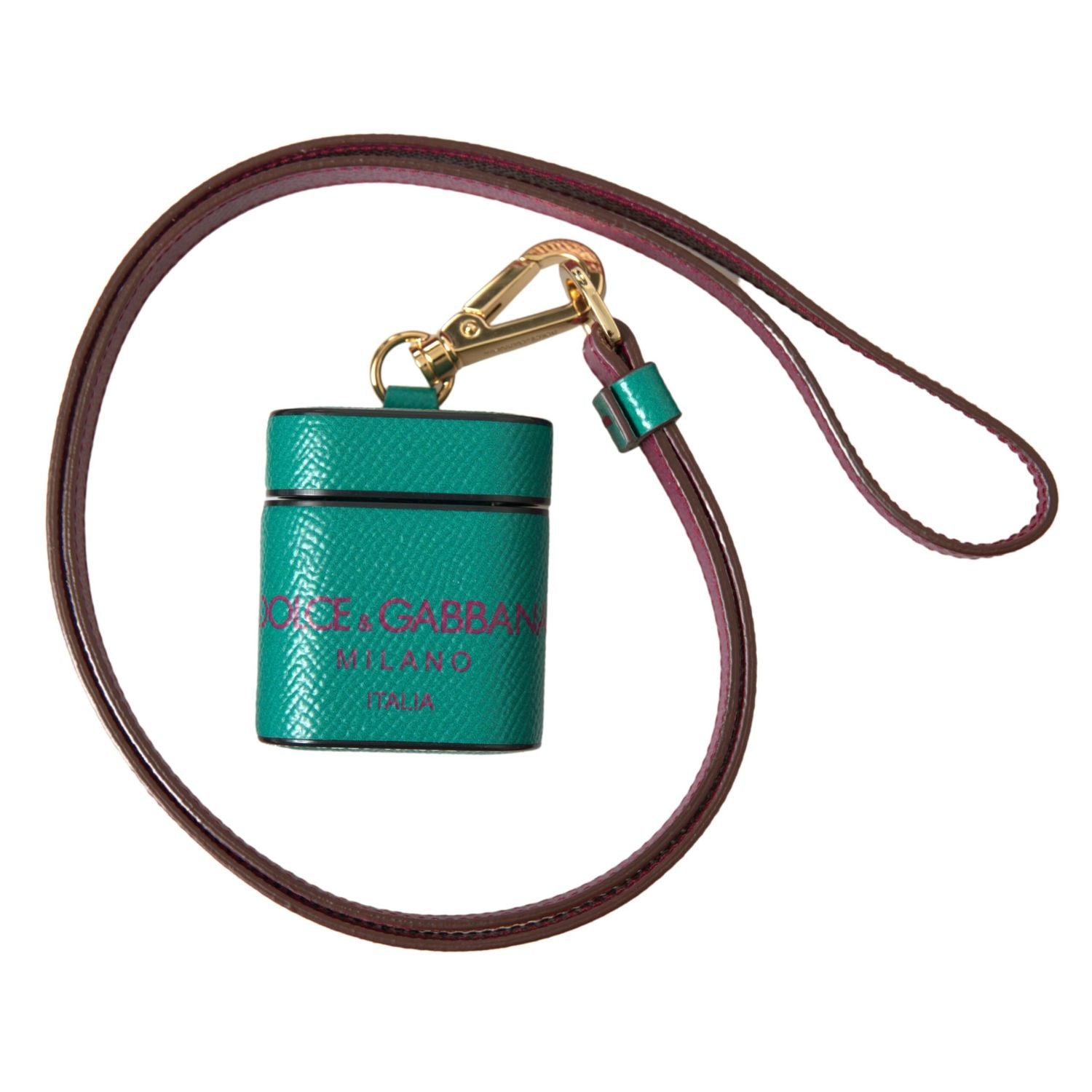 حافظة Airpods جلدية أنيقة من Dolce &amp; Gabbana باللونين الأخضر والعنبري