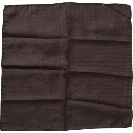 Dolce & Gabbana Brown Patterned Silk Square Handkerchief Scarf MS7076