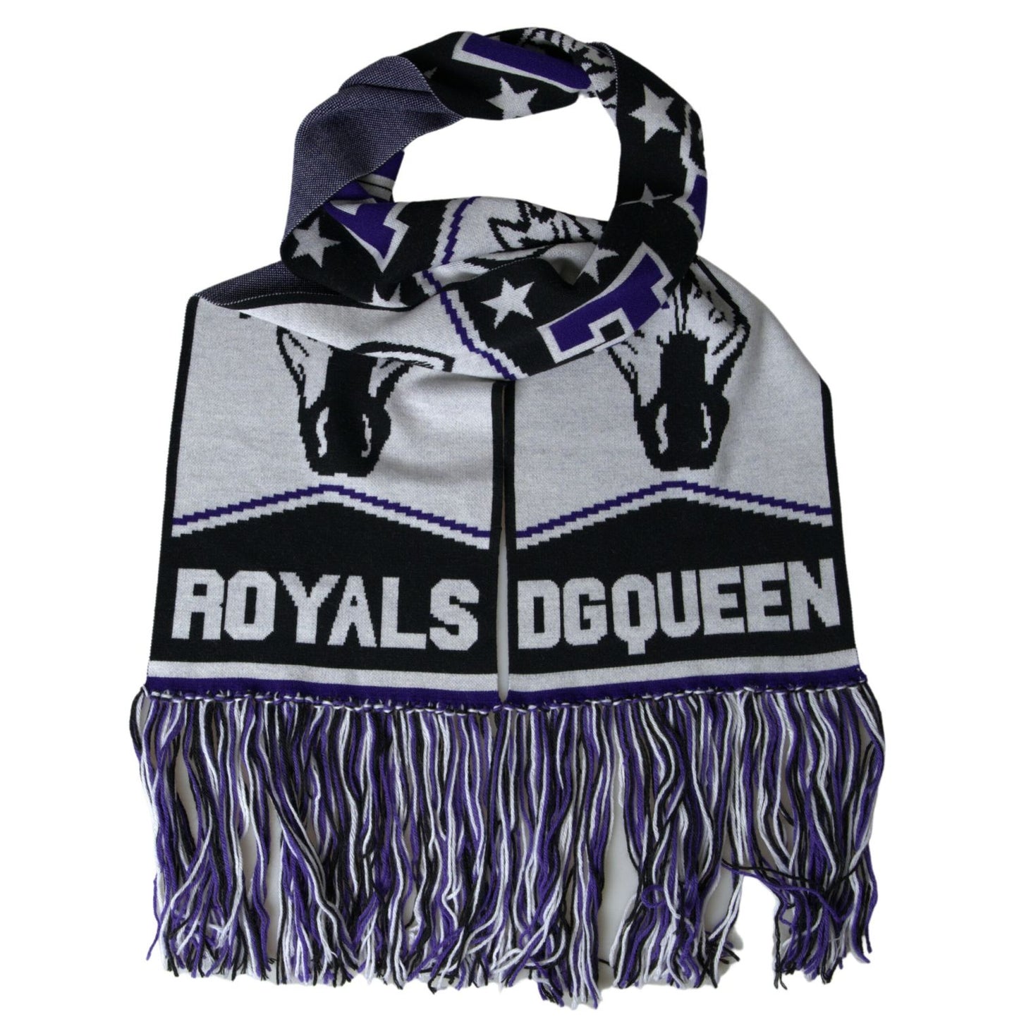 وشاح أنيق متعدد الألوان من مزيج الصوف من دولتشي آند غابانا