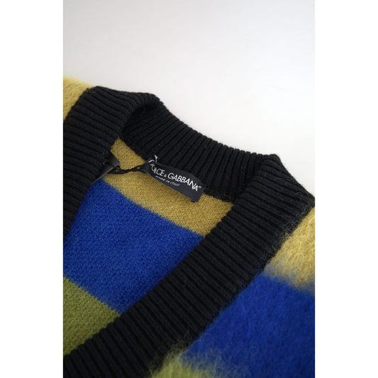 Dolce & Gabbana Multicolor Stripes V-neck Pullover Sweater TSH83745-38