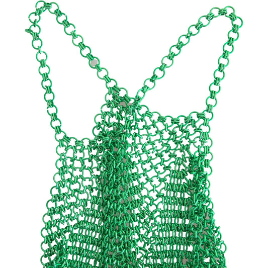 Dolce & Gabbana Green Aluminum Sleeveless Halter Cropped Tank Top TSH84074-40