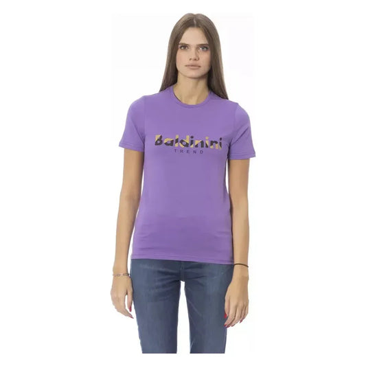 Baldinini Trend Purple Cotton Women T-Shirt BA-23909-S