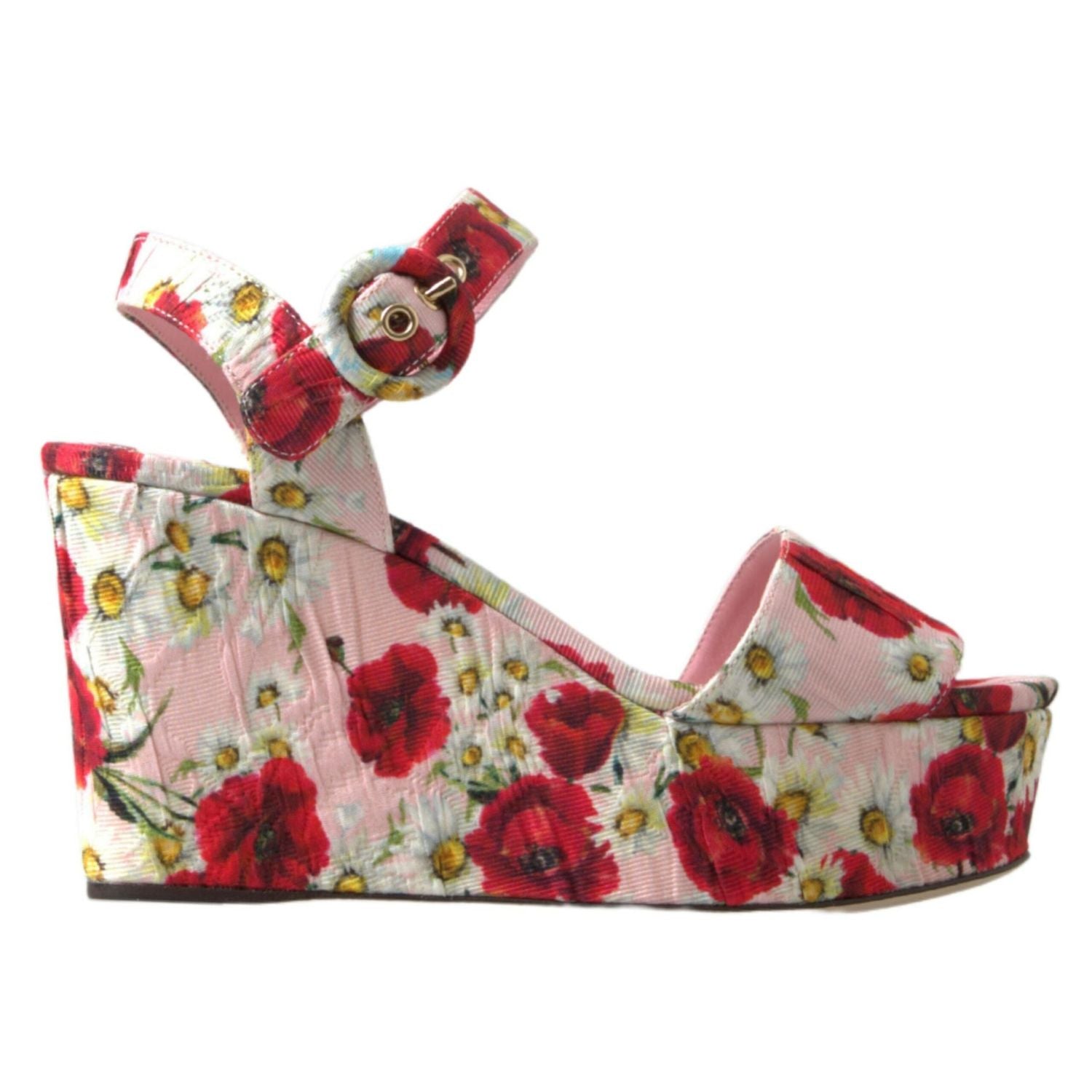 Dolce & Gabbana Multicolor floral print Wedges Floral Ankle Strap Sandals