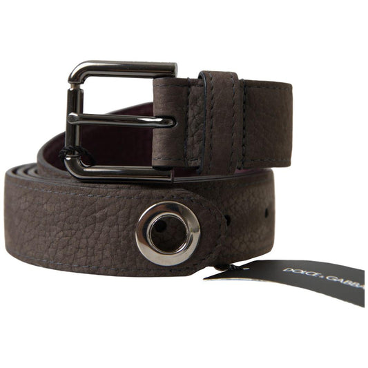 Dolce & Gabbana Brown Leather Metal Buckle Men Cintura Belt BEL9017-90