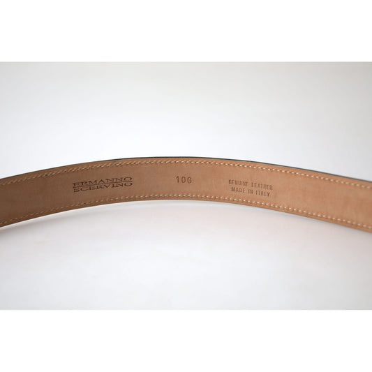 Ermanno Scervino Black Leather Metal Buckle Cintura Belt BEL9018