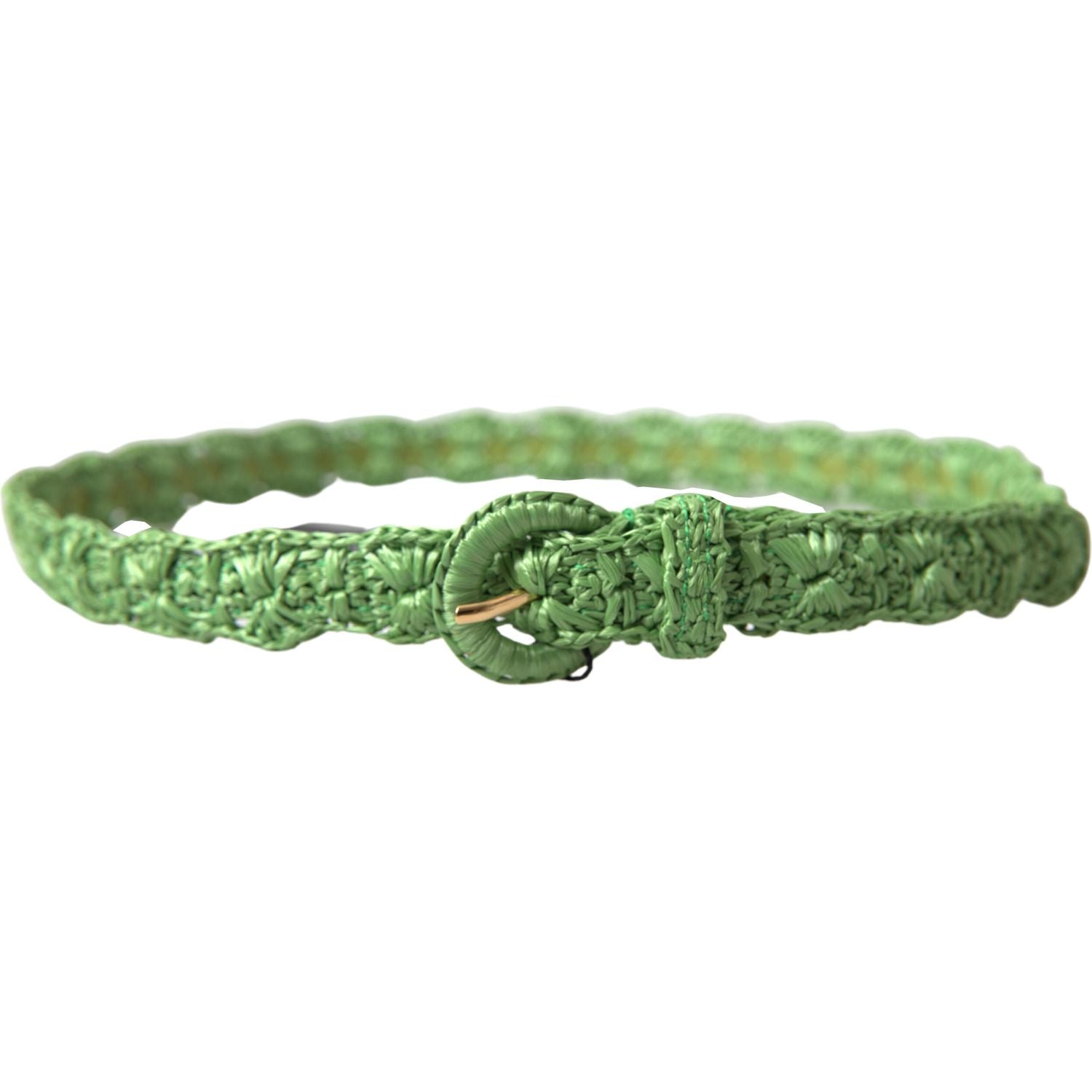 حزام دولتشي آند غابانا الأنيق المصنوع من الفيسكوز الأخضر مع مشبك معدني