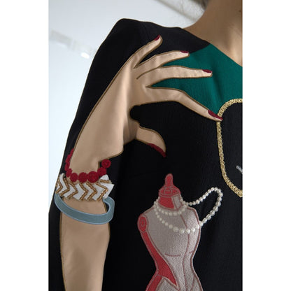 Dolce & Gabbana Multicolor Long Sleeves A-line Maxi Dress