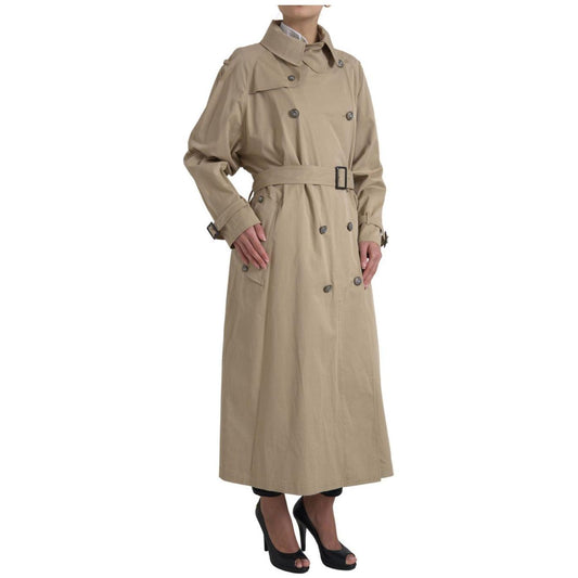Dolce & Gabbana Khaki Double Breasted Trench Coat Jacket JKT3323-46