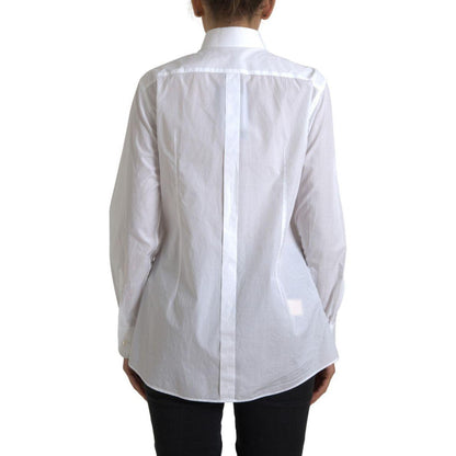 Dolce & Gabbana Cotton Collared Long Sleeves Shirt White