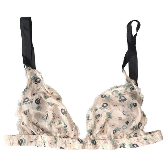 Costume National Beige Floral Underwear Bikini Bra BIK1645-IT1