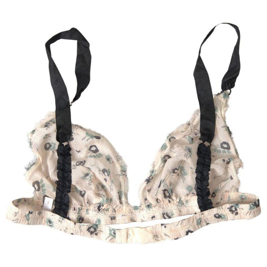 Costume National Beige Floral Underwear Bikini Bra BIK1645-IT1