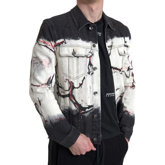 Dolce & Gabbana Multicolor Cotton Collared Denim Jacket JKT3651-IT48