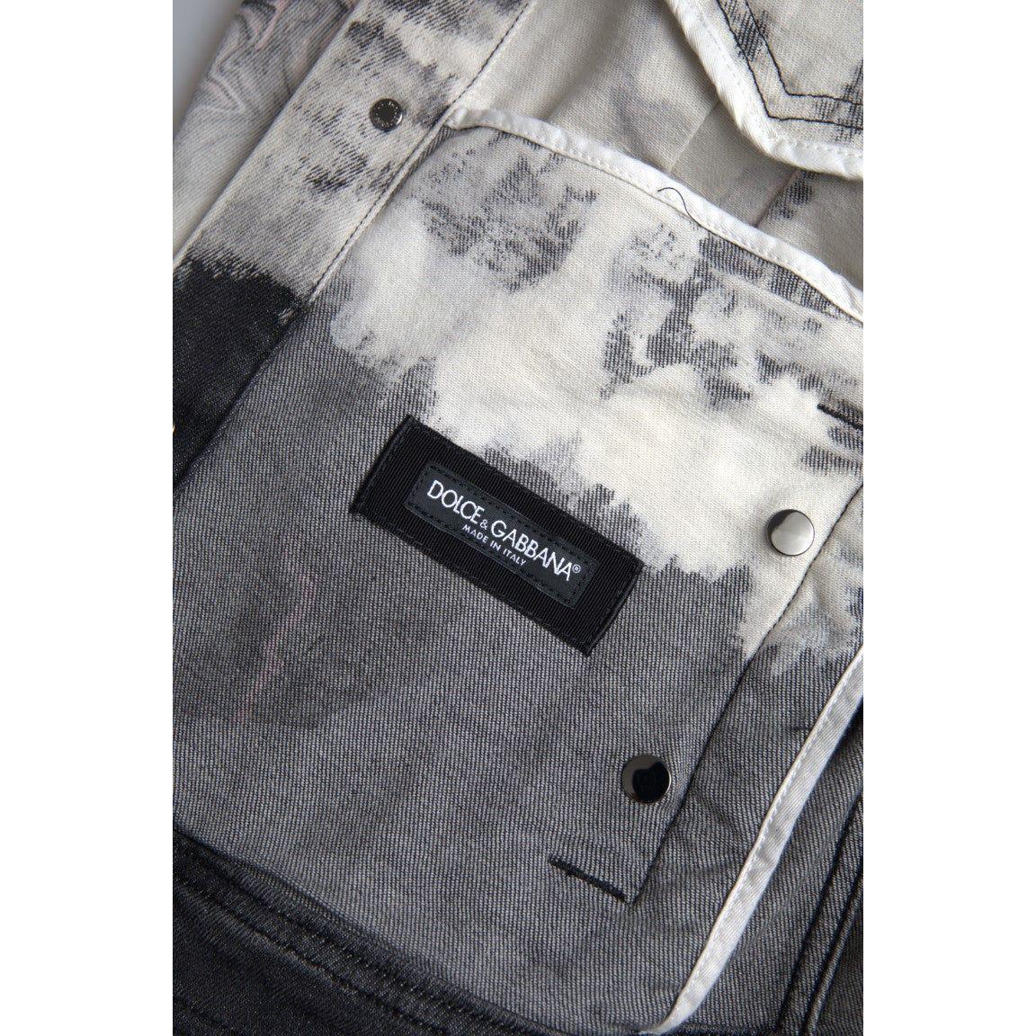 جاكيت جينز مطاطي من القطن متعدد الألوان من دولتشي آند غابانا