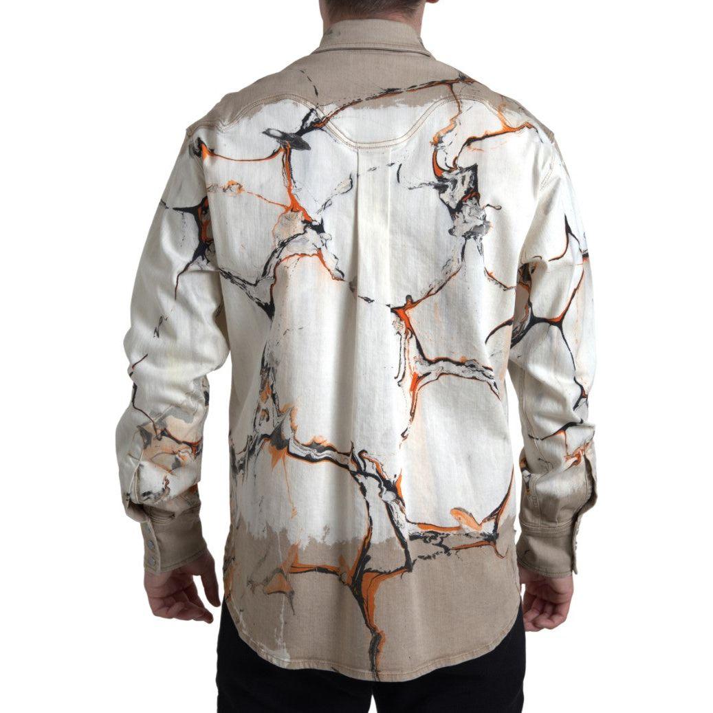 قميص جينز مطاطي قطني متعدد الألوان من دولتشي آند غابانا