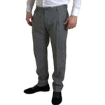 Dolce & Gabbana Gray Wool Chino Skinny Men Dress Trouser Pants PAN74865-48