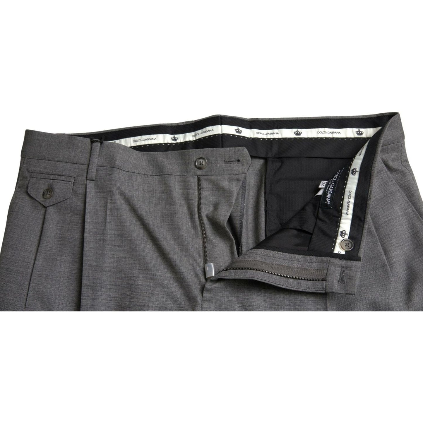 Dolce & Gabbana Gray Wool Chino Skinny Men Dress Trouser Pants PAN74865-48
